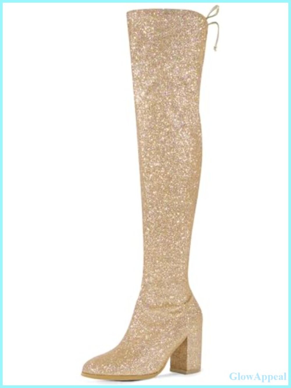 Allegra K Women Faux Suede Chunky Heel Over the Knee High Boots